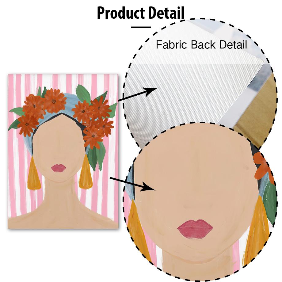 Abstrakte Mädchenvase Blumen Blätter Illustration Wandkunst Leinwandmalerei Nordisches Poster und Drucke Bilder für Wohnzimmerdekor