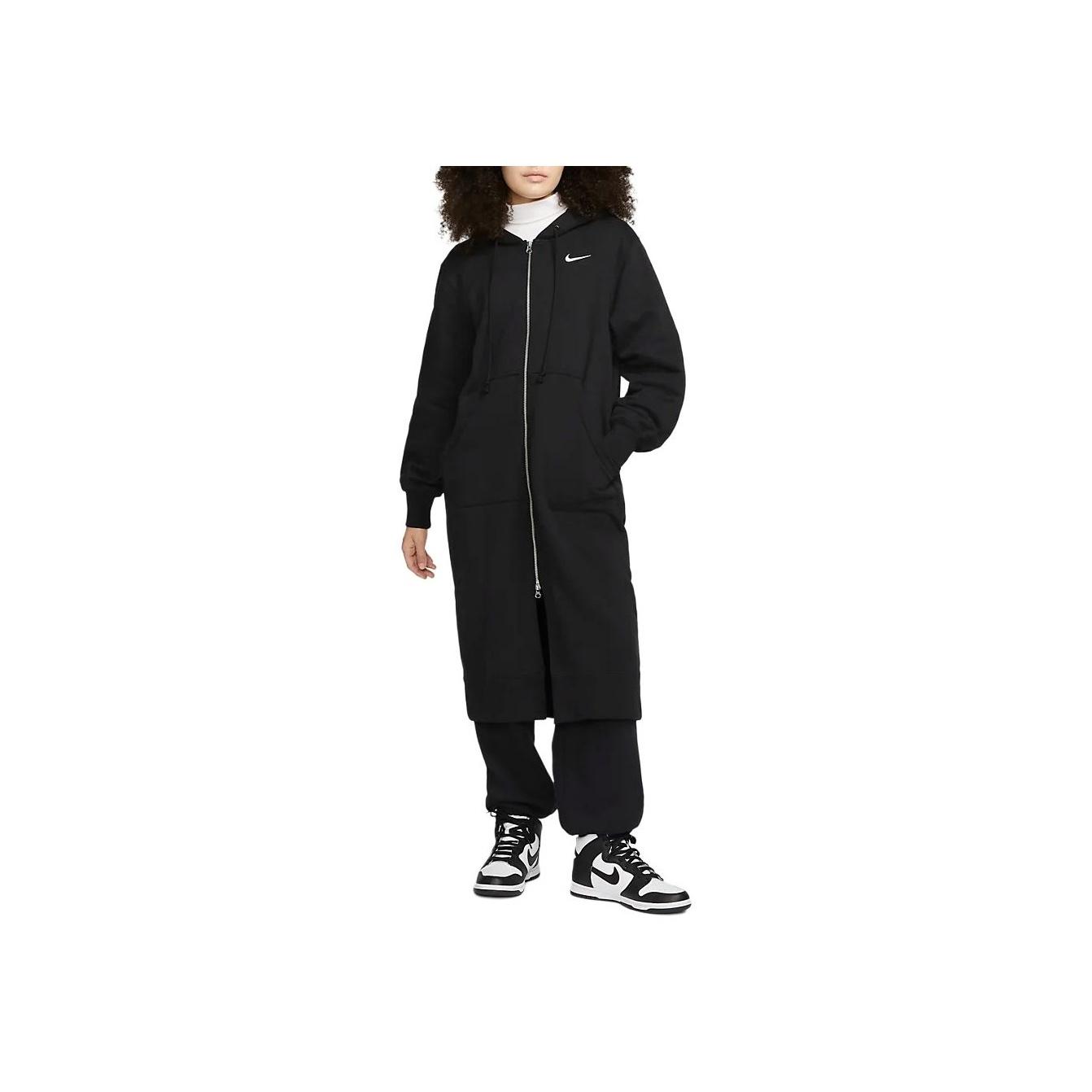 

Nike Logo Print Long Comfortable Jacket Women jackets Black DQ5746-010 M