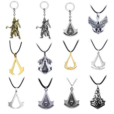 Fashion Assassin Syndicate Creed Ezio Cosplay Pendant Necklace Knights Templar Iron Cross Necklaces for Men Women Connor Amulet
