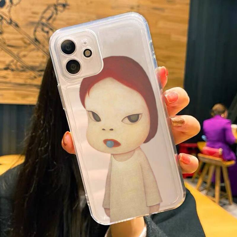 Yoshitomo Nara Phone Case For iPhone 11 12 13 14 Mini Pro Max XR X XS TPU Clear Case For 8 7 6 Plus SE 2020