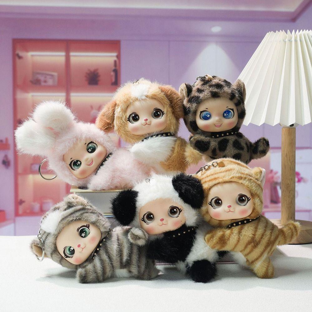 Puppy Plushie Vinyl Face Plush animal toy Prone Position Cute Design Kawaii Plushie Soft Material Cat plush toy Home Ornament