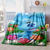 Cartoon Blue dog Blanket Flannel Blanket for bed, sofa, Camping, Hiking, Picnic Essentials, gift for family Fan gifts