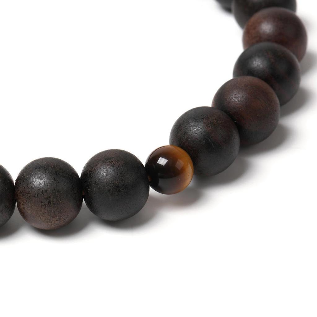 Nenjudo Prayer Striped Ebony 22 Beads Tiger Eye Stone Tailoring Prayer Handmade Prayer Beads Made In Japan That Can Be Used by All Sects Prayer Beads