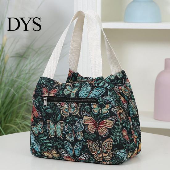 Fruit Container Lunch Bag Waterproof Stylish Floral Tote Portable Box Carrier for Women Commuting Picnic Camping Reusable