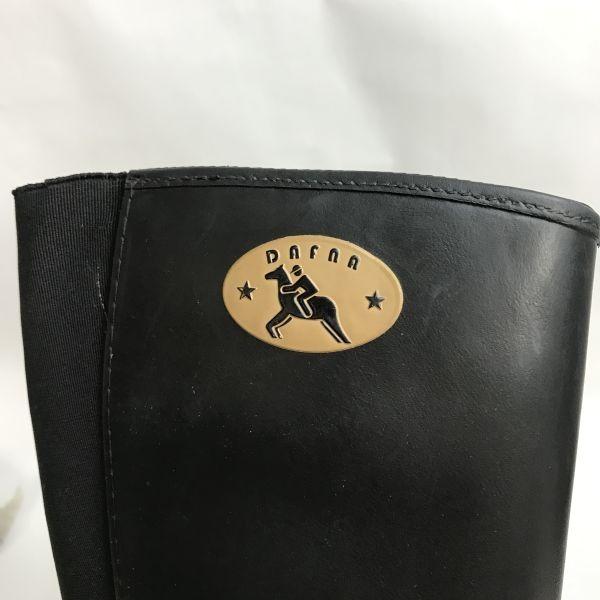 DAFNA Long Back Gore Rain Rubber Boots Women’s 37 23.5 Black Riding Boots Shoes(USED)