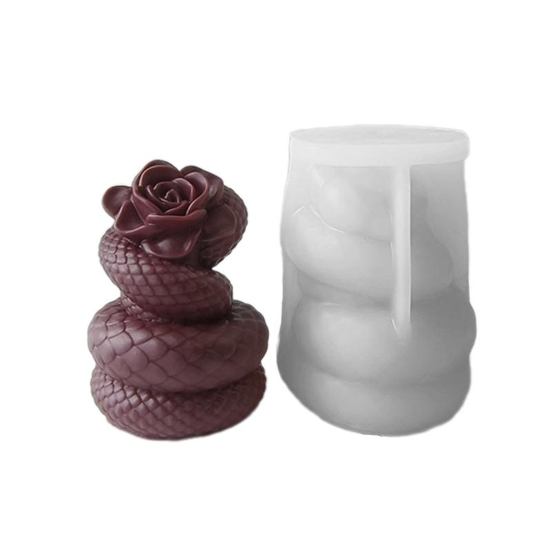 

Flexible Silicone Mold Handmade Scented Candle Mould Coiled Snake Shaped Aromatherapy Jewelry Mold Home Decorations 1
