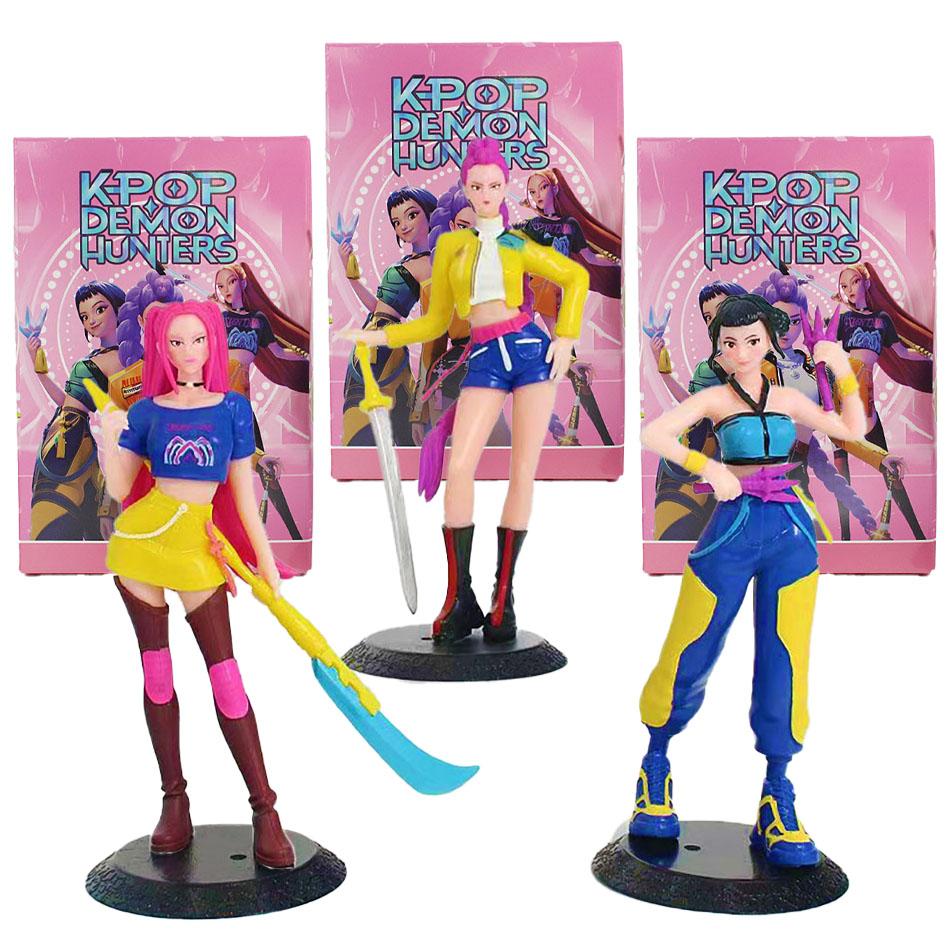 Kpop Demon Hunters Figure Anime Rumi Mira Zoi Character Decor Cartoon Anime Figure Model PVC Desk Ornaments Figurine Gift