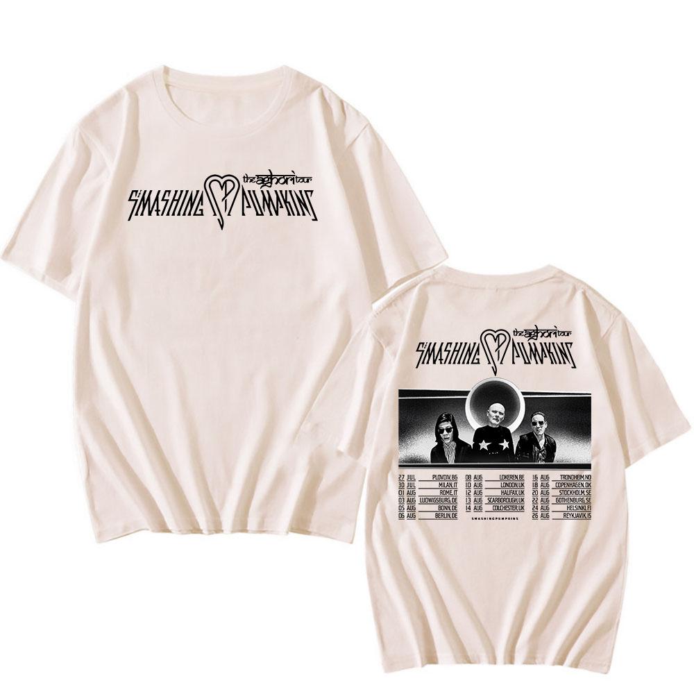 The Aghori Tour  2025 New Tshirts The Smashing Pumpkins Print T-shirt Alternative Rock Band Hip Hop T Shirt Cotton Mens Tees Top