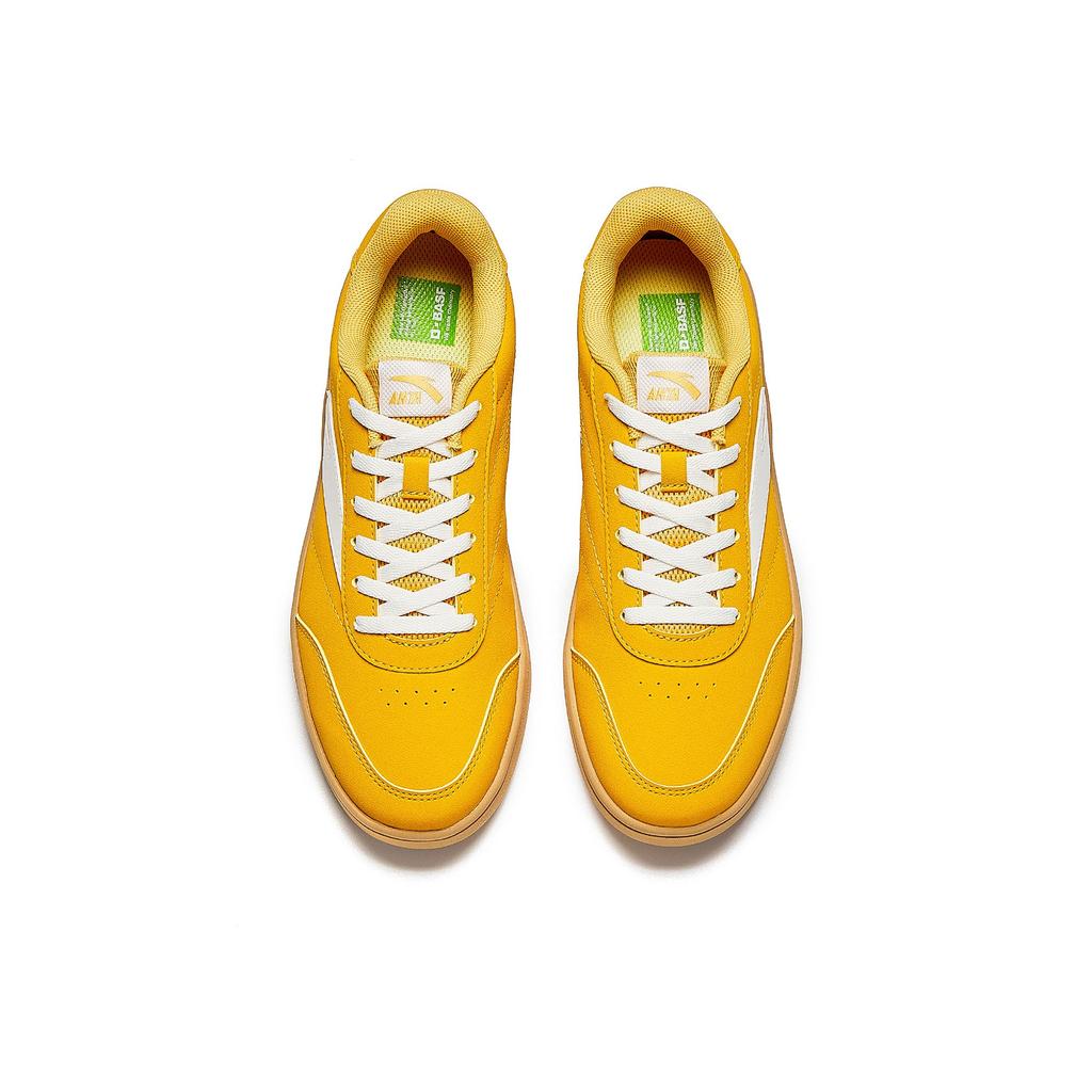 Anta Vitality Classic Retro Campus Life Fashion Versatile Thin Sole Simple Low-Top Skate Shoes Women Sneaker Canary-Yellow Ivory-White 922618099-8