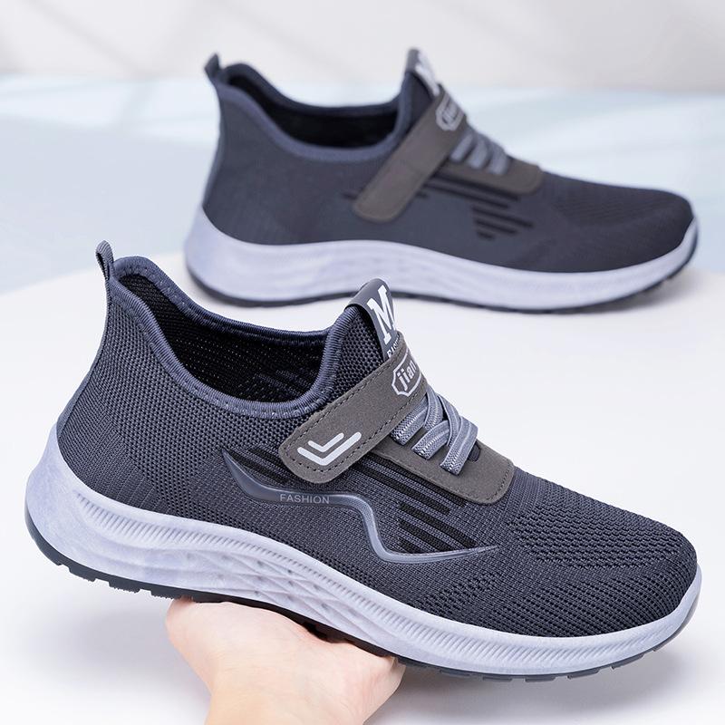 Sneakers shoes men's spring new single shoes bag Velcro dad shoes casual breathable running shoes