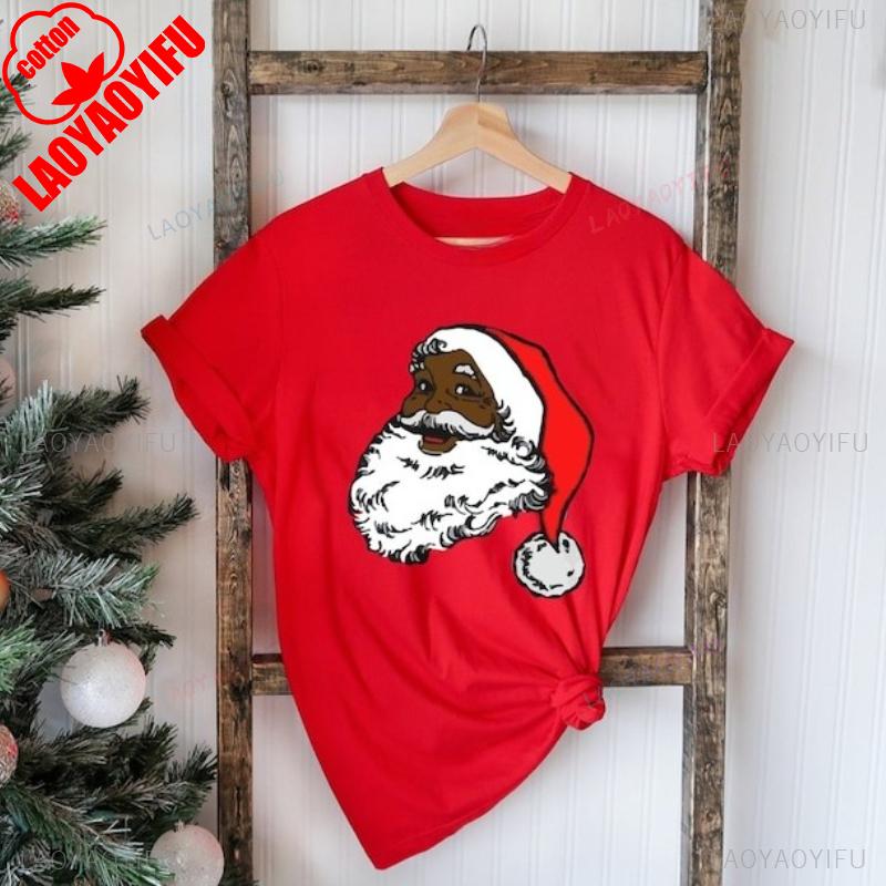 

Cool Creative Black Santa Claus Trending Tee Christmas African American Xmas Gift Unisex Casual Allmatch Graphic Tshirts S