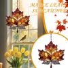 Sun Catchers for Window 2D Autumn Maple Leaves Acrylic Sun Catcher Window Ornament Thanksgiving Decoration Decorative Wall Art