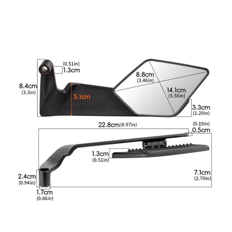 Broad View Motorcycle Side Mirror Shock Absorbing Structure Easy Installation Riders Safety Upgrade