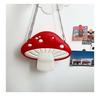 Funny Mushroom Shape Shoulder Bag for Women Girl PU Leather Handbag Cartoon Crossbody Bag Satchel Tote Female Mini Chain Bag
