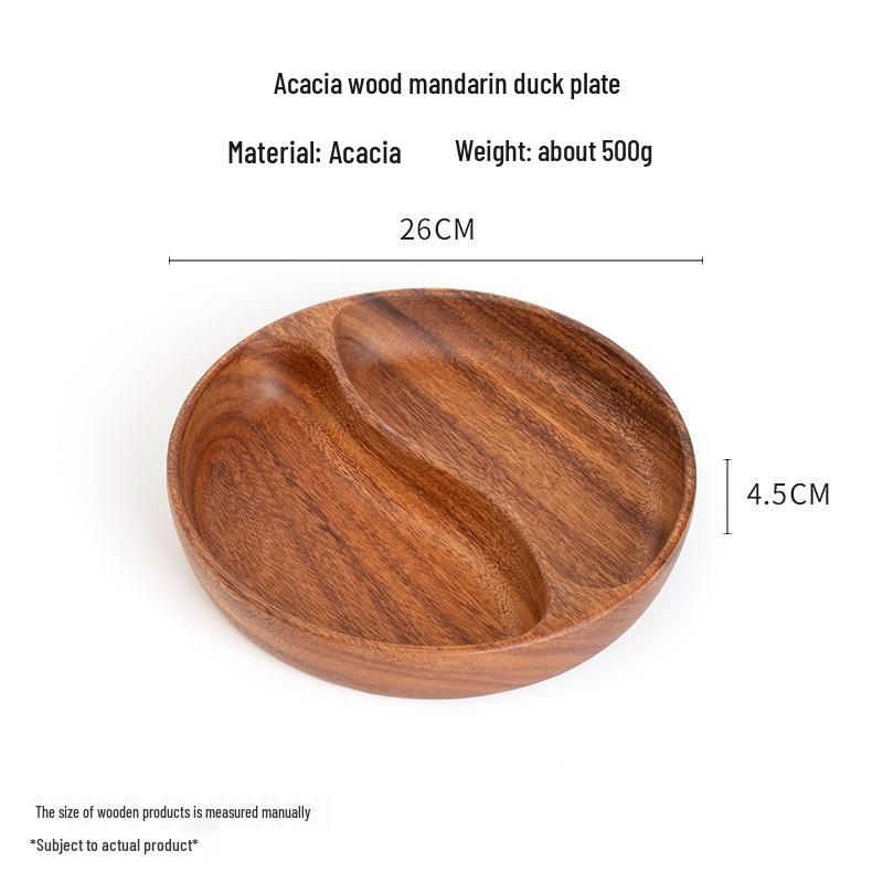 Solid Walnut Wooden Fruit & Salad Bowl - Round Plate for Dining & Household Use