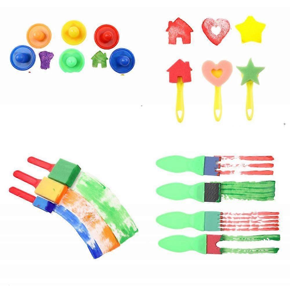 Children's painting sponge 58 sets art tools oil painting early education graffiti DIY supplies set