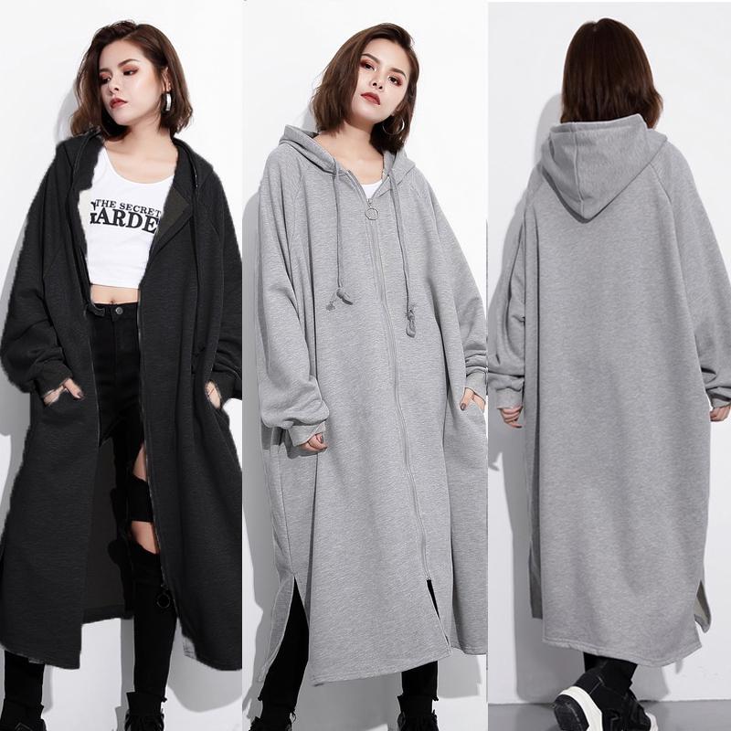 Buy XMEN SALUTE Women Casual Batwing Sleeve Loose Coat Zipper Outwear ...