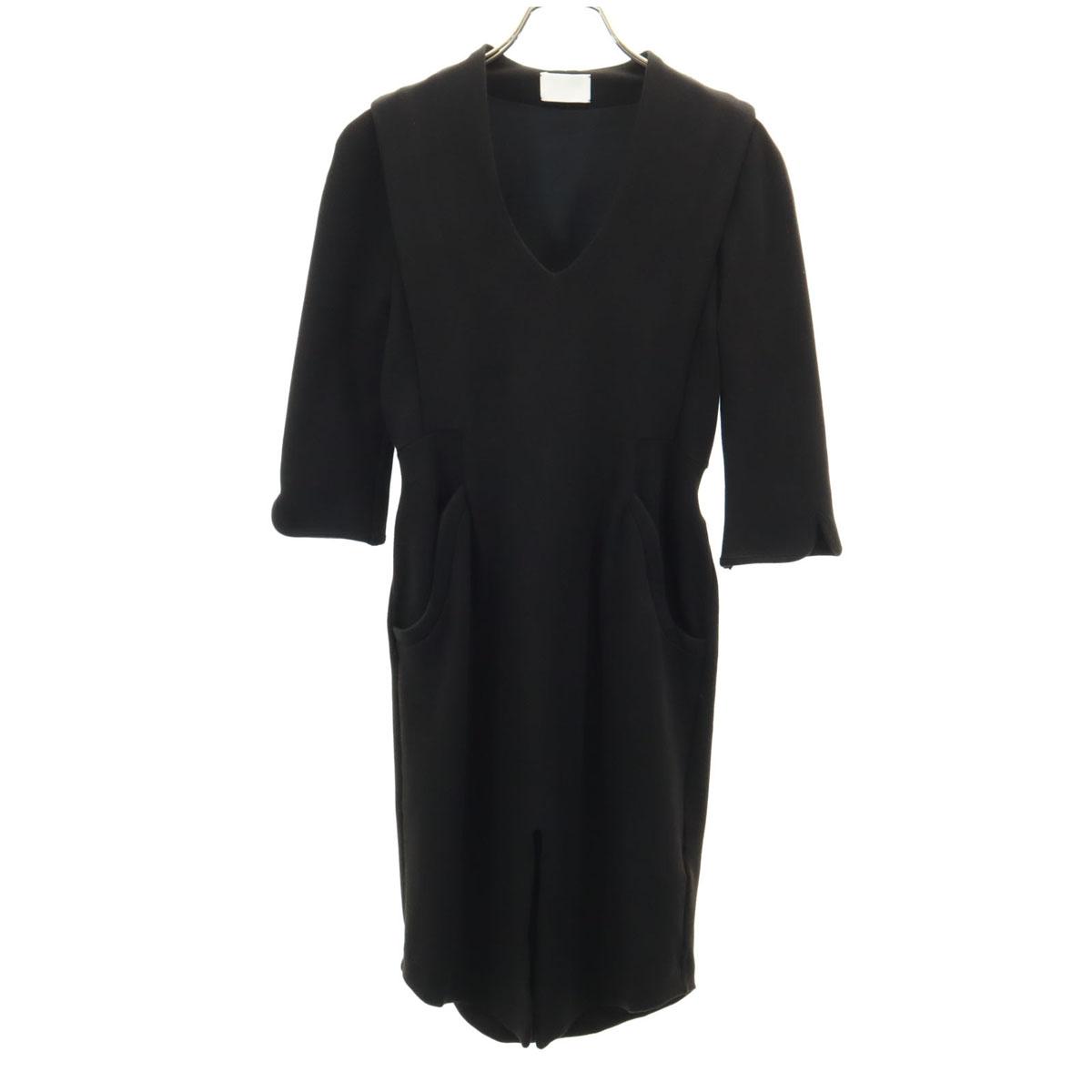 

Mame made in Japan 7 minutes sleeve Knee-length dress 1 black Kurogouchi Women Used