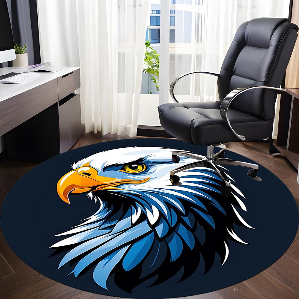 1pc Eagle Emblem Office Round Area Rug, Under Office Chairs Bedroom Living Room Home Decor, Room Deco