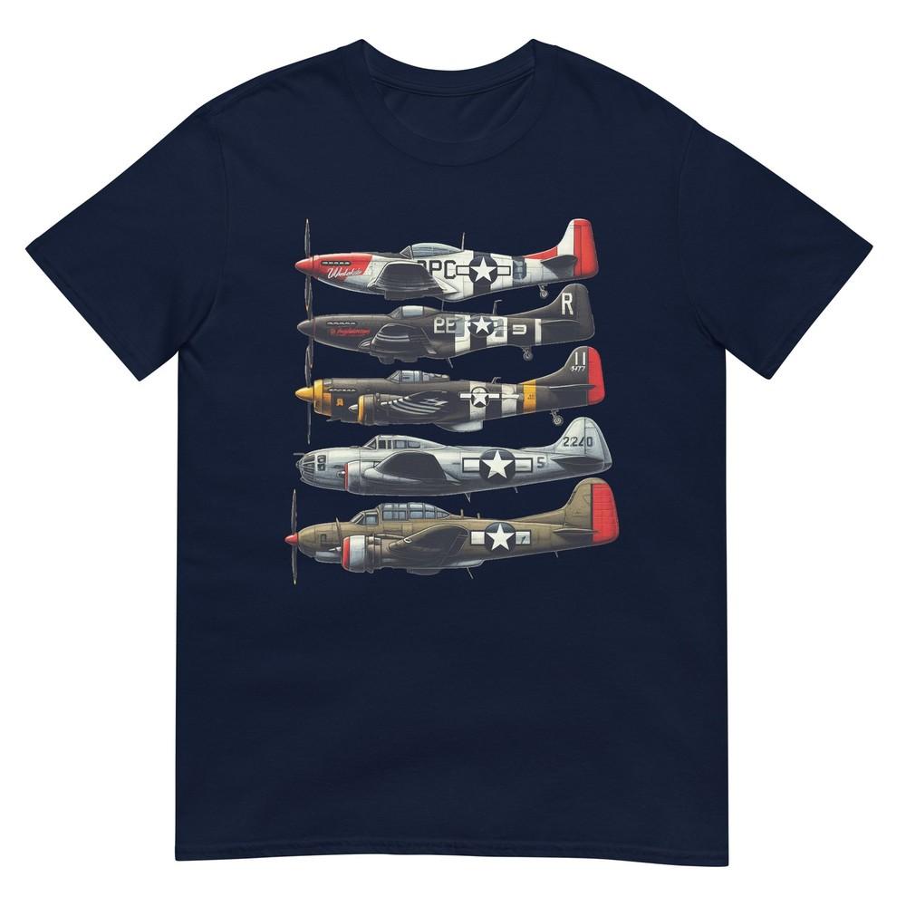 Ww2 P51 Mustang Military Aircraft Airplane Memorabilia Tshirt S