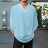 INCERUN Summer Men's Batwing Sleeve Semi-Sheer Chiffon Casual Oversized T-Shirts