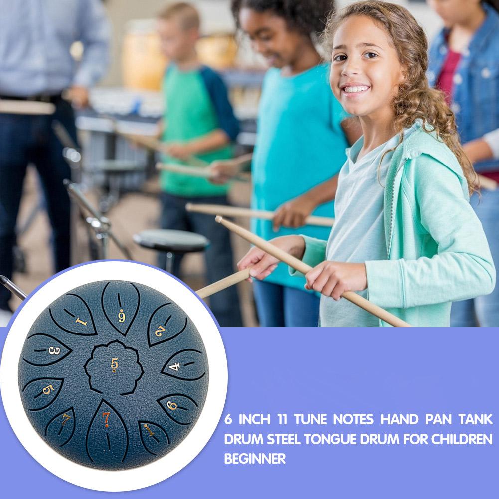 6 inch 11 Notes Glucophone Steel Tongue Drum D Tones Music Drum Lightweight Ethereal Drum Percussion Instrument 11 Notes Drum