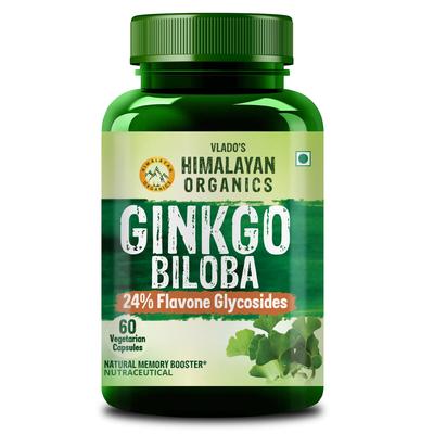 Vlado’s Ginkgo Biloba 500mg Avec Brahmi Capsules pour la Concentration, la Mémoire & l'Énergie, 60 Capsules Végétales