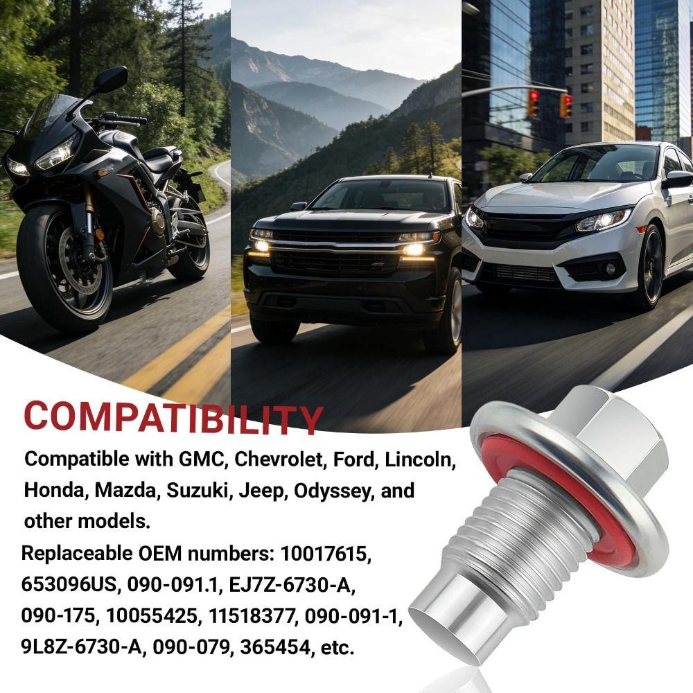 5PCS Stainless Steel Oil Plug Gasket Set Drain Plug Gasket for GMC/Honda/Ford Motorcycle