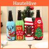 Hochwertiges gestricktes Weihnachts-Bierflaschenhüllen-Set mit festlichen Schneeflocken- und Rentier-Designs zur Feiertagsdekoration