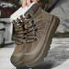 Men's Winter Martin Mid-Calf Snow Boots, New Style, Outdoor Casual, Plus Velvet, Large Size, Cotton Shoes.