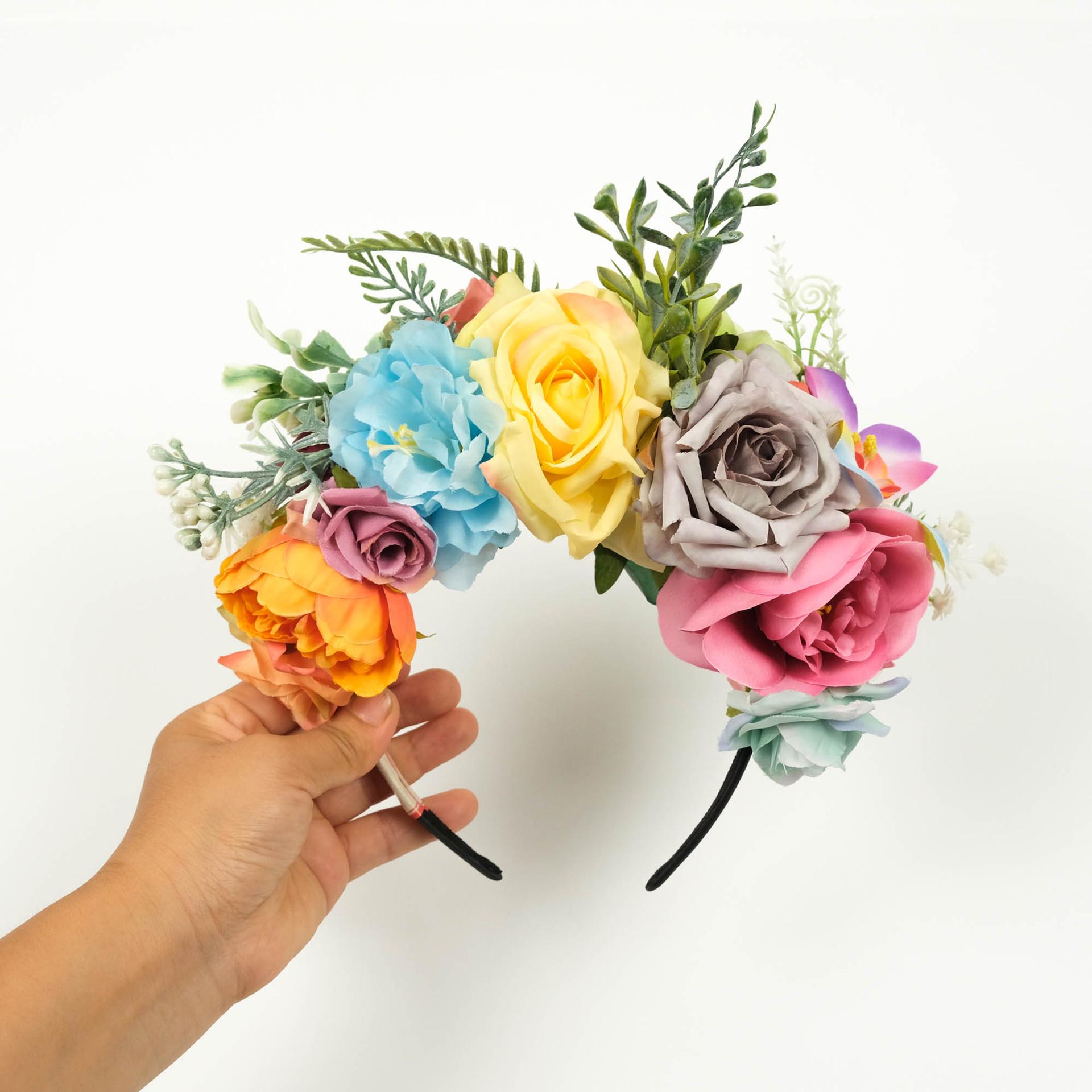 European American Floral Christmas Party Headband - Enchanted Forest Style