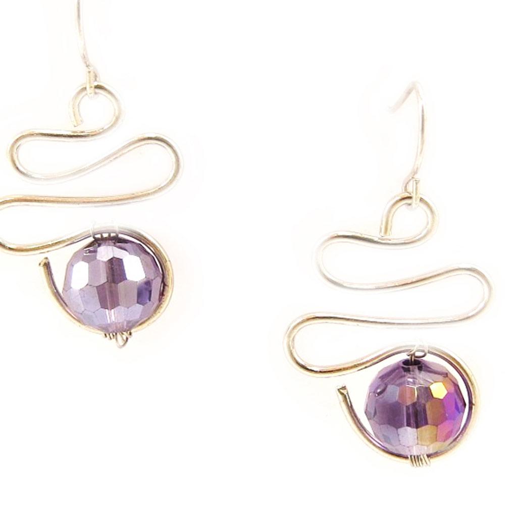 Les Trésors De Lily [L5100] - Designer Earrings 'Scarlett' Purple