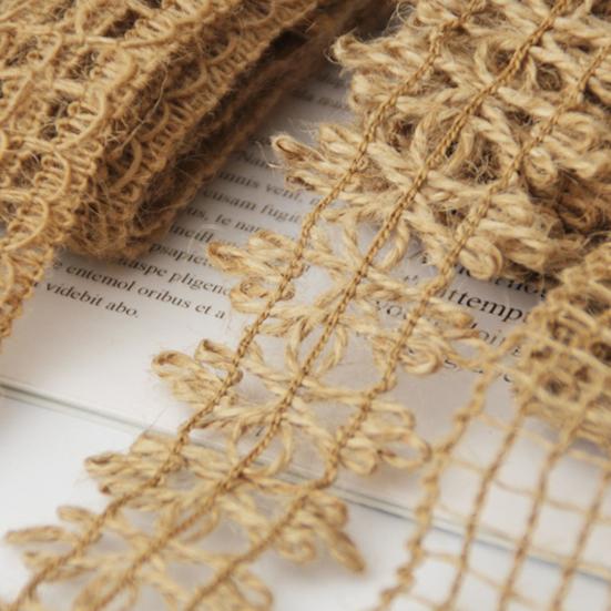 1 Rolle 2M Juteband Rustikales Hohldesign Langes Juteseil Spitze Juteband Hochzeitsdeko