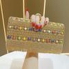 2025 Luxury Sequin Tassel Diamonds Colorful Bead Evening Clutch Bag Women Glitter Rhinestone Handbag High end Party Shoulder Bag