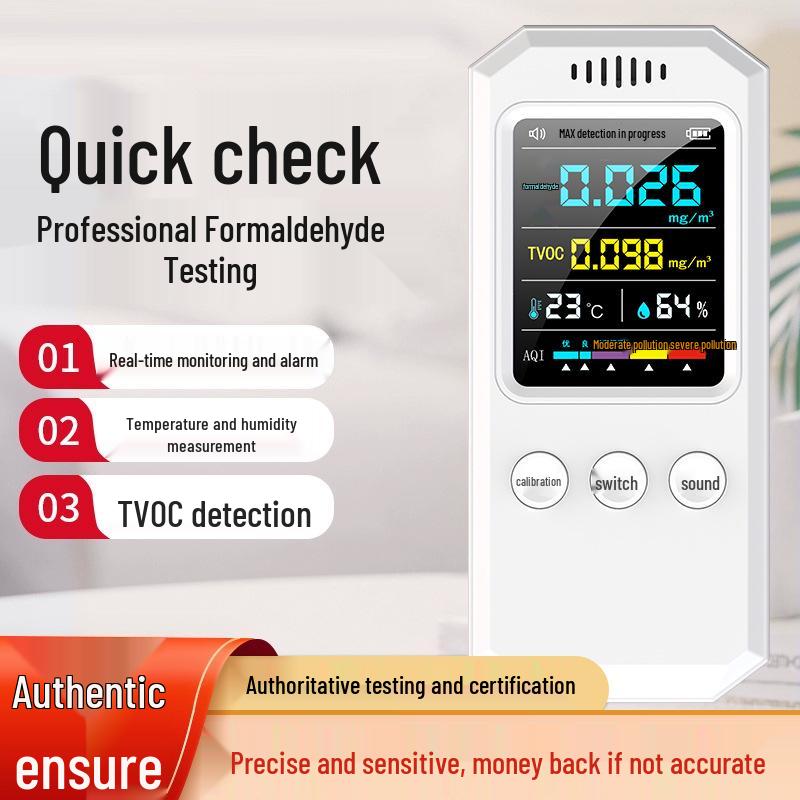 Rechargeable Formaldehyde Detector for Indoor Air Quality Measurement - High Precision Household Tester