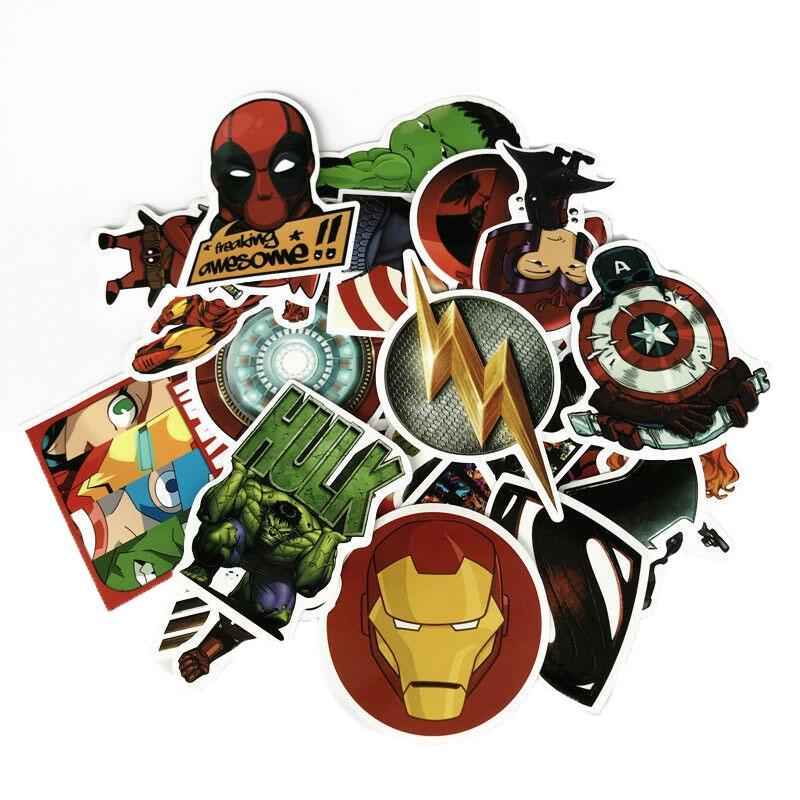 50 Pcs Avengers Super Hero Stickers Set Ideal For Car Laptop And Skateboard Decor