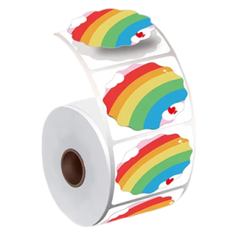 140/230Pcs DIY Blank Label Sticker Rainbow Self-Adhesive Thermal Paper  Shipping Labels