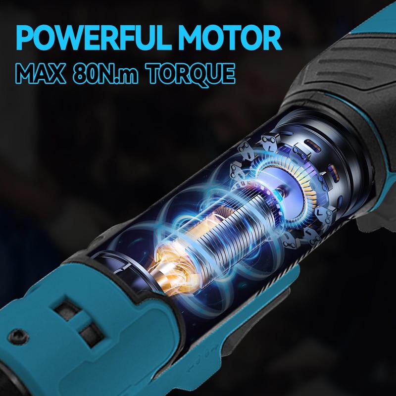 Electric Ratchet Electric Ratchet Set Built-in LED Light Extended 6inch Cordless Ratchet Wrench W/10 Socket FOr M Akita D Ewalt