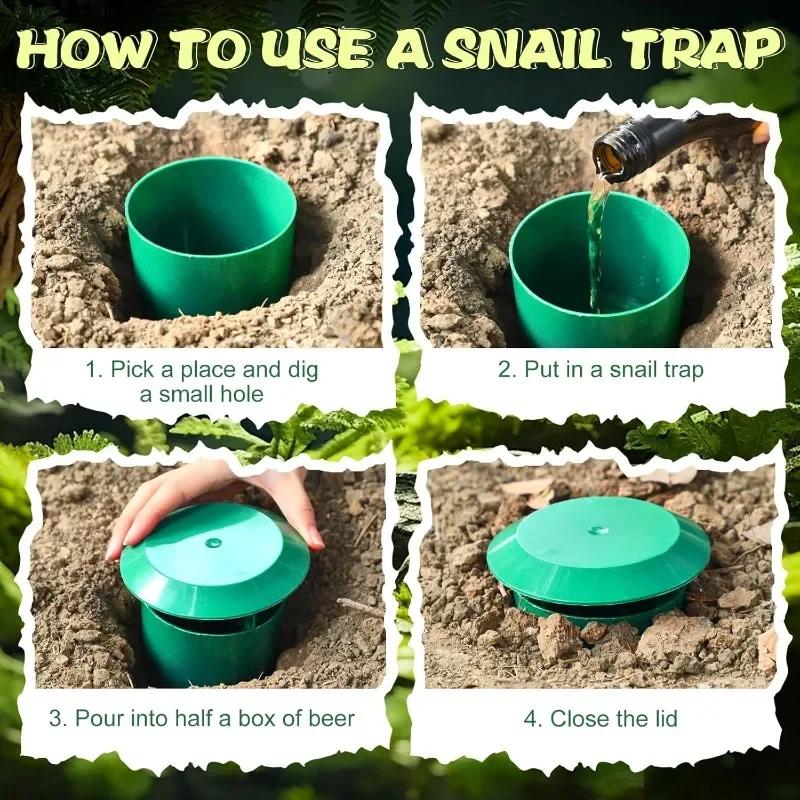 1/10pcs Snail Trap Catcher Slug Cage Reusable Pests Bait Station Tools Home Garden Vegetable Plants Farm Protector Accessories