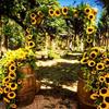 2pcs Artificial Sunflower Garland Fake Yellow Sunflower Vine, Faux Silk Flower Hanging Rattan For Wall Decor, Wedding Arch, Home Party, Indoor