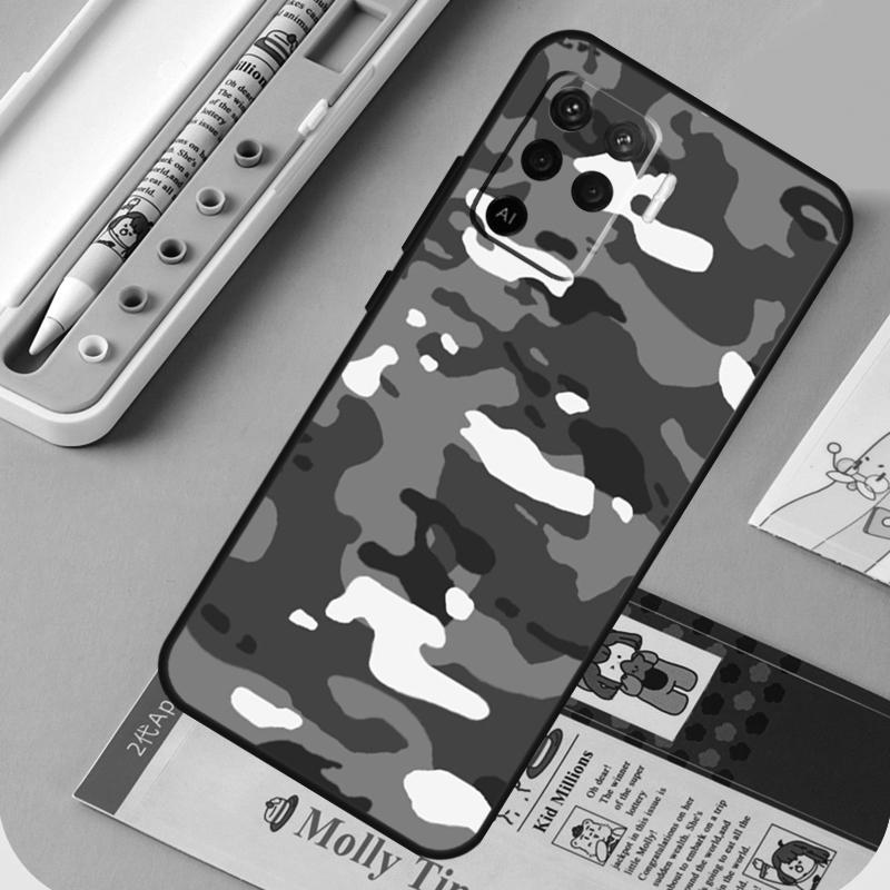 Night Dark Camo Military Camouflage For Oppo A94 A74 A54 A15 A18 A38 A58 A78 A98 A40 A60 A80 A16 A76 A96 A57 A17 A77 A5 Pro Case