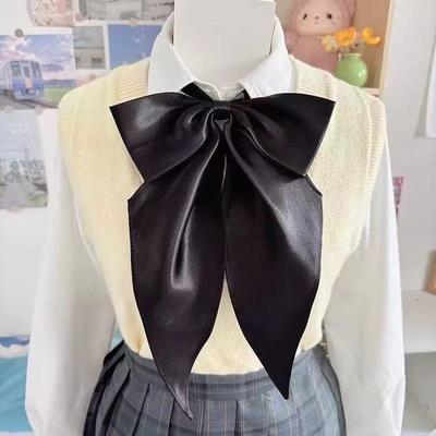 College-style Oversized Bow Tie Accessories A No-tie Right-angle Towel, Gold-plated JK Uniform with a Sailor Suit Bow