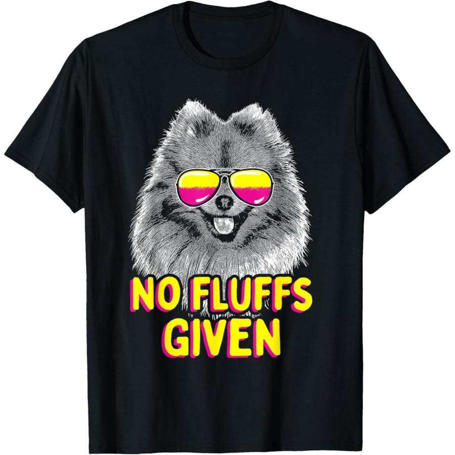 

No Fluffs Given - Groovy Pomeranian Dog Owner Animal Lover T-Shirt for Men Women XXXXXL