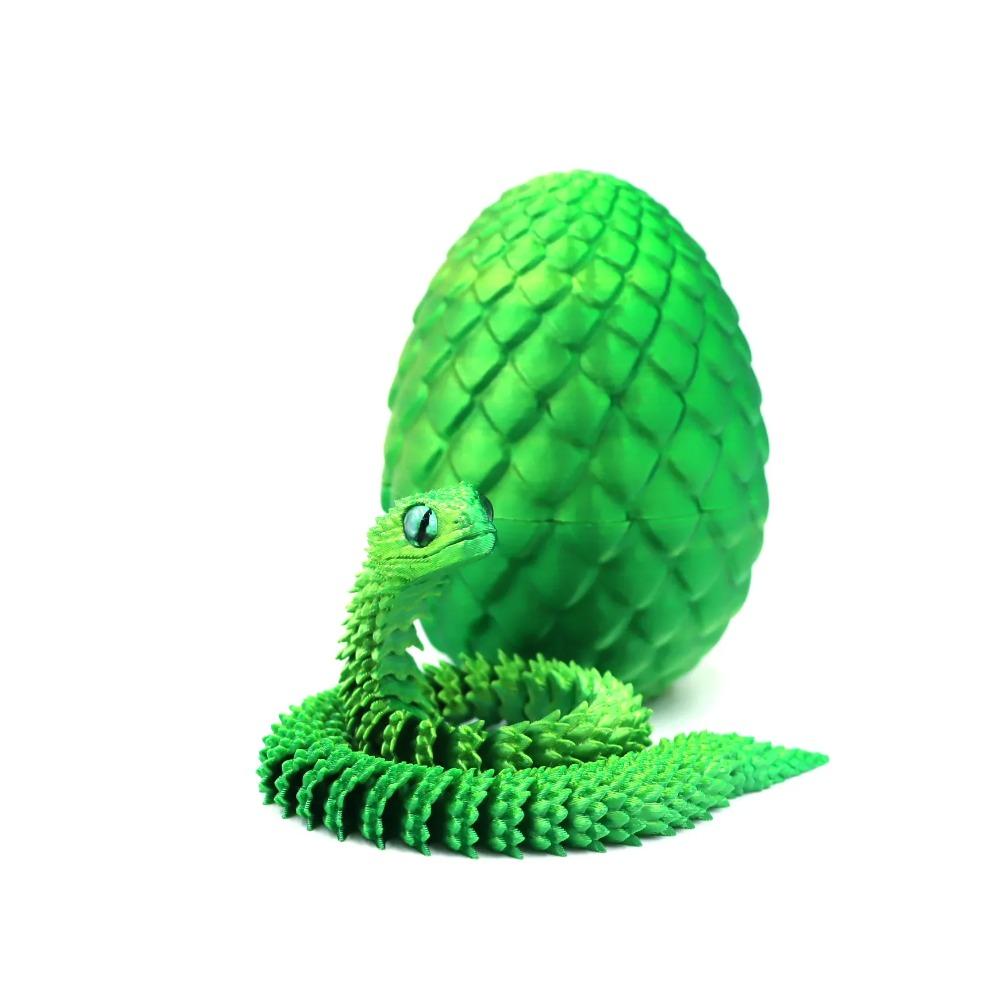 3D Printing Action Figure Snake Egg Toys Creative Stress Relief Anime Figures Moveable Rotation Desktop Ornaments Gift