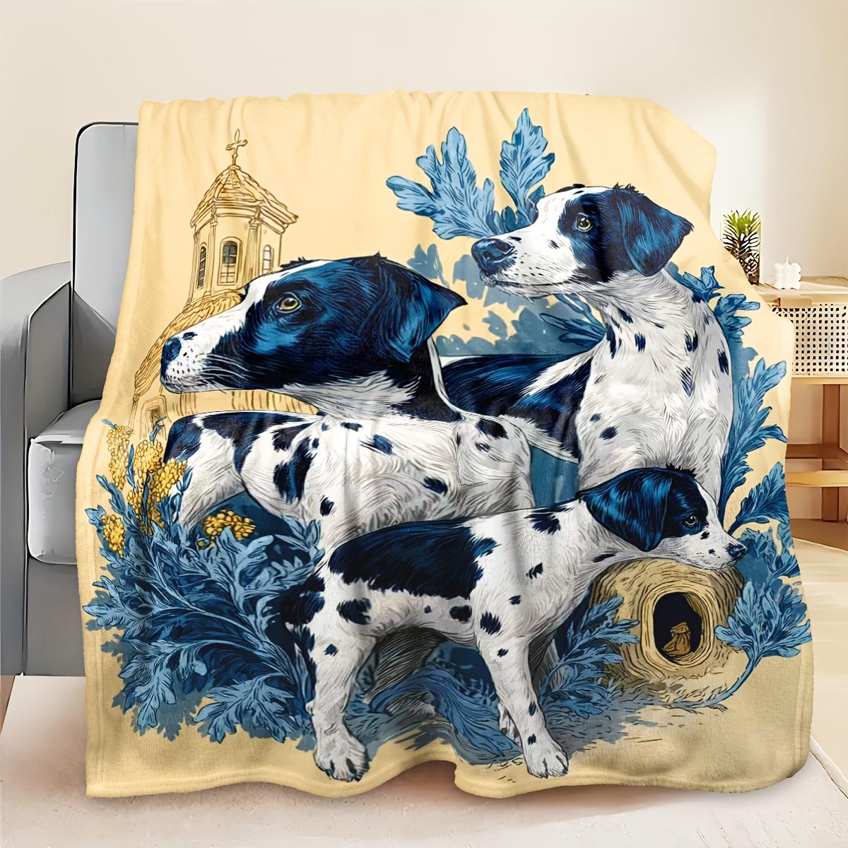 

1pc Ultra-Soft 3D Dog Print Blanket - Cozy All-Season Throw for Bed, Sofa, Office, Travel & Camping, Durable Polyester Fabric, M 75x90cm