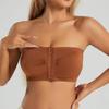 Sexy trägerlose BHs mit Knopfleiste vorne für Damen ohne Bügel Nahtlose Bralettes Damen kabelloser BH weiche Stütze Übergröße Bustier