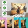 Cuscini Cervo di Foresta Federa Stampata Poliestere 45x45cm Copricuscino Decorativo per Divano Federa per Cuscino Decorazione Casa
