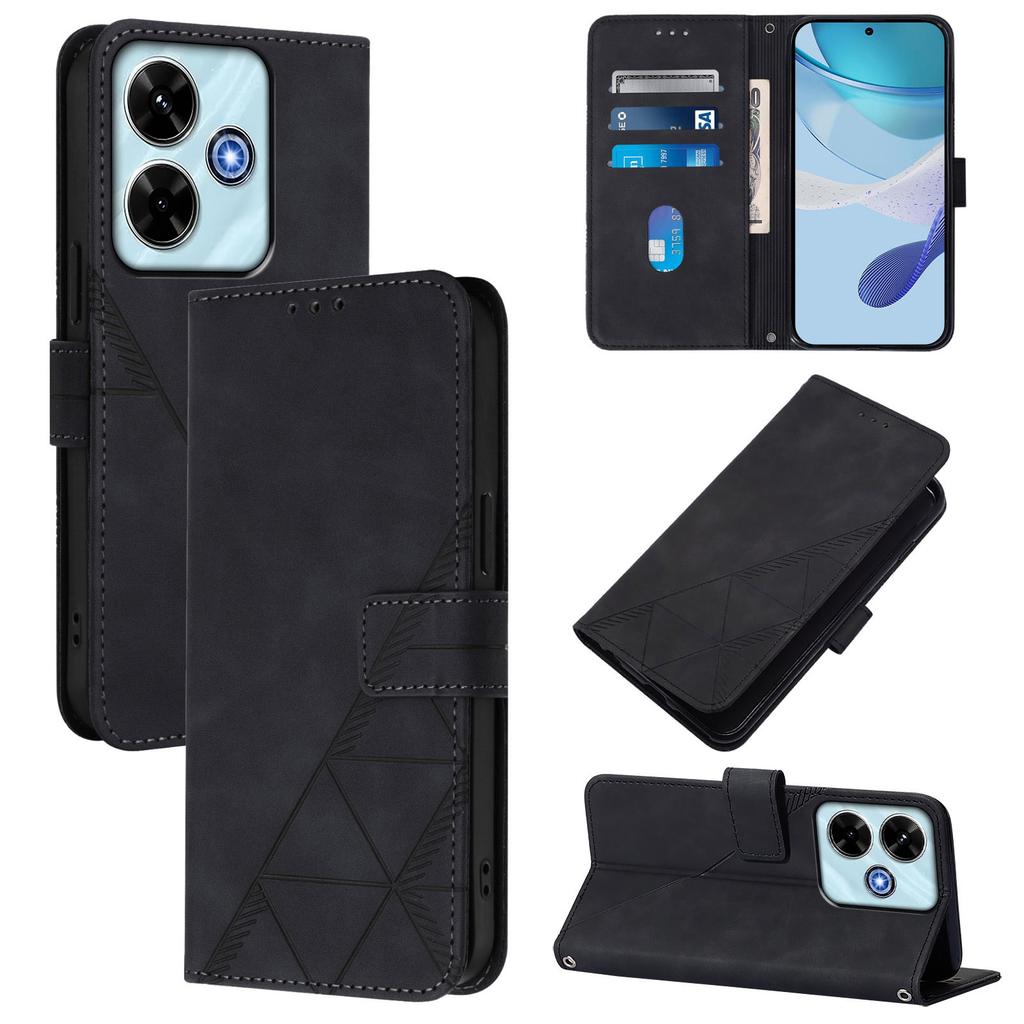 For Xiaomi Redmi 13 4G/Xiaomi Poco M6 5G/Xiaomi Poco M6 Plus 5G/Xiaomi Redmi 13x 4G Leather Case with Hand Strap Wallet Stand Phone Cover