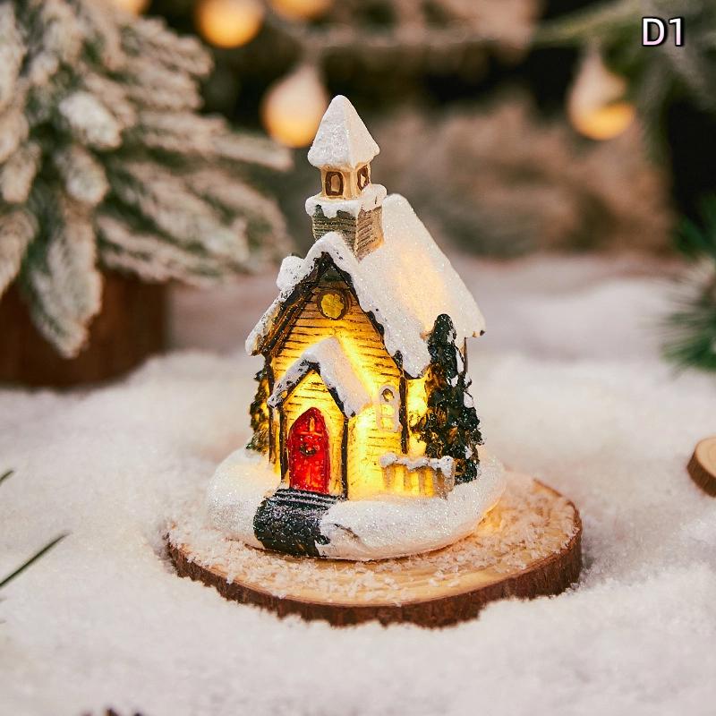 Addobbo di Natale Mini Casa Piccola Luminoso Usato Per Decorazioni Casa Vacanze Albero di Natale Accessori Festa Ornamento da Scrivania Regalo