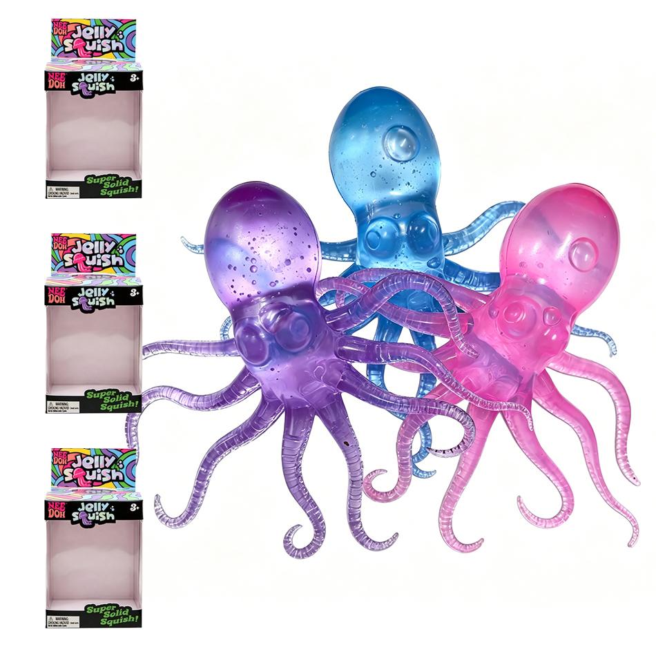 Cute Nee Doh Octopus Squishy Toy - Waterproof Jelly Hops Fidget Water Play Sensory Toy for Boys And Girls Great Gift Idea